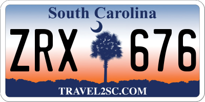 SC license plate ZRX676