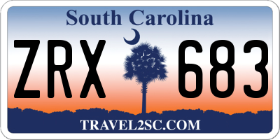 SC license plate ZRX683