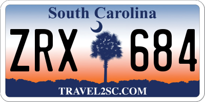 SC license plate ZRX684