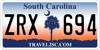 SC license plate ZRX694