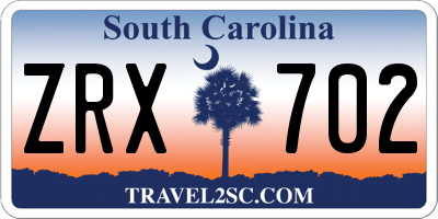 SC license plate ZRX702