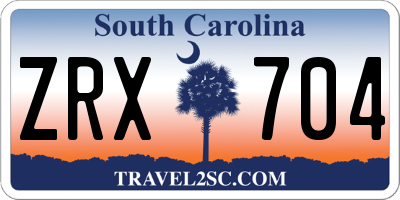 SC license plate ZRX704