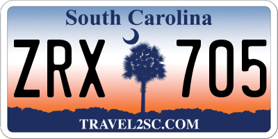 SC license plate ZRX705