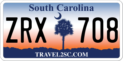 SC license plate ZRX708
