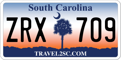 SC license plate ZRX709