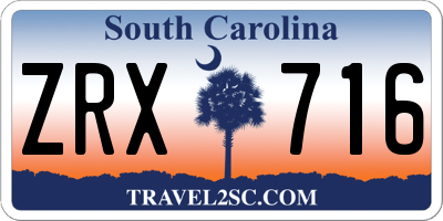 SC license plate ZRX716