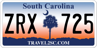 SC license plate ZRX725