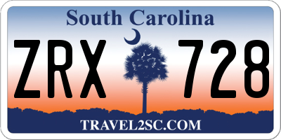 SC license plate ZRX728