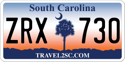 SC license plate ZRX730