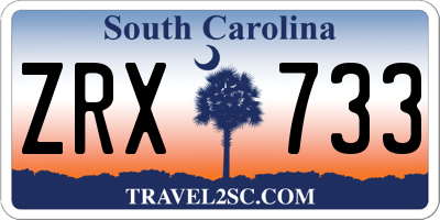 SC license plate ZRX733
