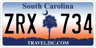 SC license plate ZRX734