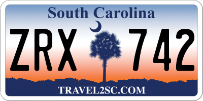 SC license plate ZRX742