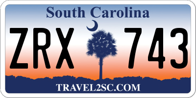 SC license plate ZRX743