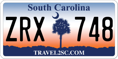 SC license plate ZRX748