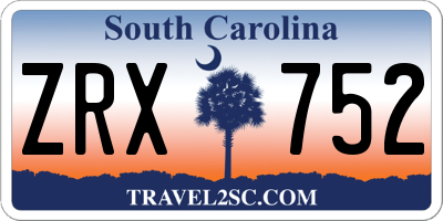 SC license plate ZRX752