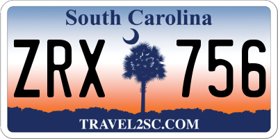 SC license plate ZRX756