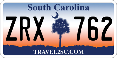 SC license plate ZRX762