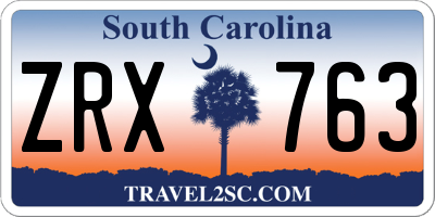 SC license plate ZRX763