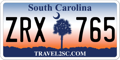 SC license plate ZRX765