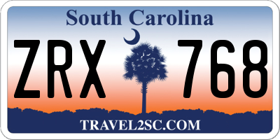SC license plate ZRX768