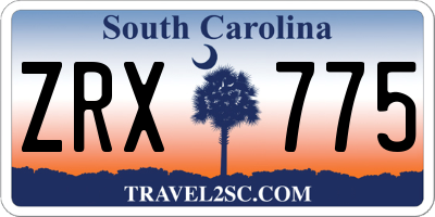 SC license plate ZRX775