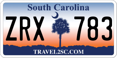SC license plate ZRX783