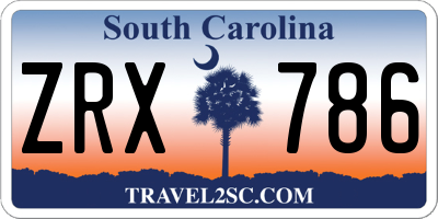 SC license plate ZRX786