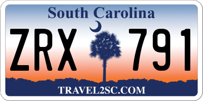SC license plate ZRX791