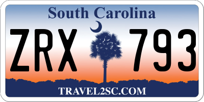 SC license plate ZRX793