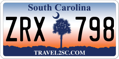 SC license plate ZRX798