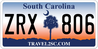 SC license plate ZRX806