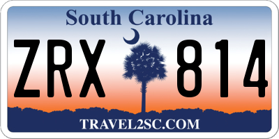 SC license plate ZRX814
