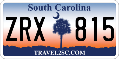 SC license plate ZRX815