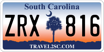 SC license plate ZRX816