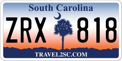 SC license plate ZRX818