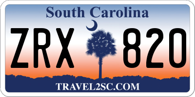 SC license plate ZRX820