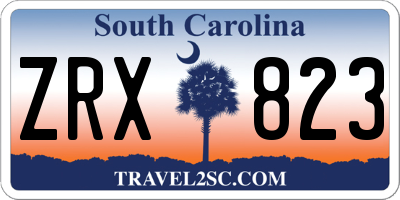 SC license plate ZRX823