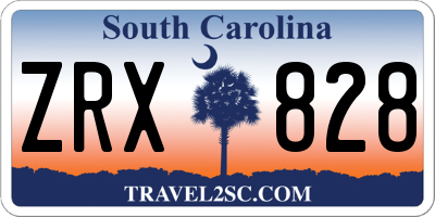 SC license plate ZRX828