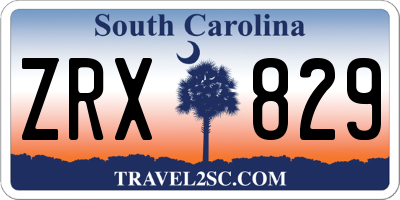 SC license plate ZRX829