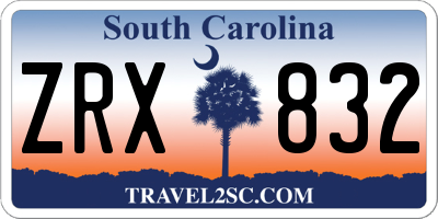 SC license plate ZRX832