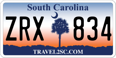 SC license plate ZRX834