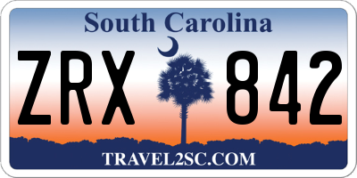 SC license plate ZRX842