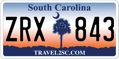 SC license plate ZRX843