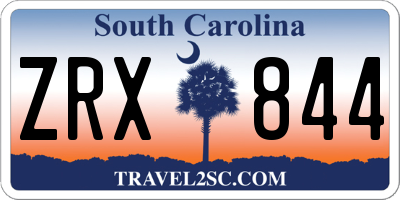 SC license plate ZRX844