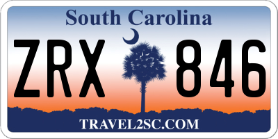 SC license plate ZRX846