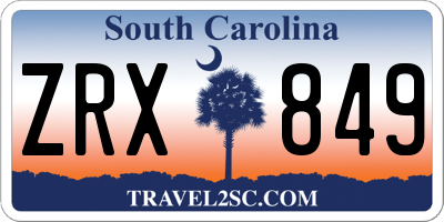 SC license plate ZRX849