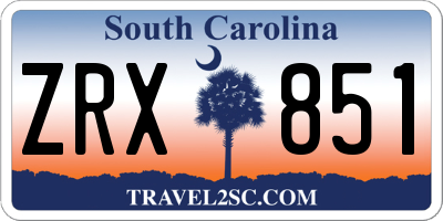 SC license plate ZRX851