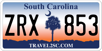 SC license plate ZRX853