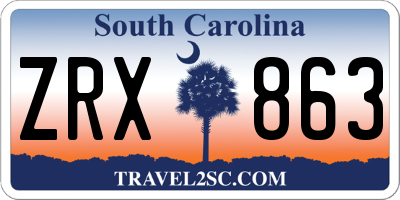 SC license plate ZRX863