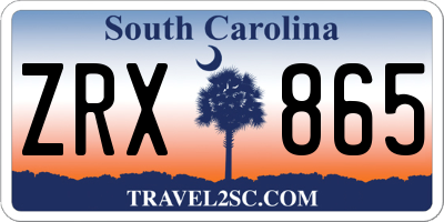 SC license plate ZRX865